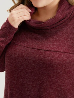 Solid Turtleneck Pocket Hanky Hem Sweatshirt -Bloomchic Shop 104063826 zo 554bc105 80dc 4b95 855b dd947278c44f