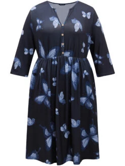 Butterfly Print Notched Elastic Waist Button Detail Dress 15 Butterfly Print Notched Elastic Waist Button Detail Dress -Bloomchic Shop 104134797 os 4406bc8e 9cc3 4f91 a08d 2a2614167eab