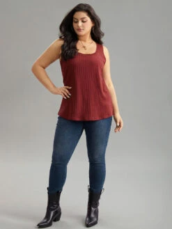 Plain Texture Square Neck Tank Top -Bloomchic Shop 110209747 lm d02f1a27 e965 491f af88 94d119d90986