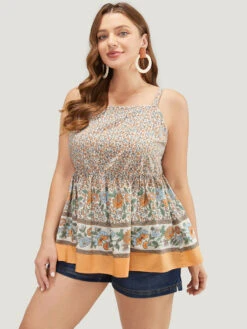 Bandana Print Ruffle Hem Cami Top -Bloomchic Shop 111034728 mj