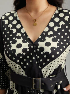 Polka Dot Geometric Print Belted Wrap Dress -Bloomchic Shop 11889082 ii f84960cf f98a 4f34 a325 4ad00590c0a8