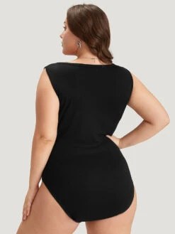 Supersoft Essentials Plain Rib Knit Button Detail Tank Bodysuit -Bloomchic Shop 120521110 au