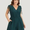 Plain Pocket Drawstring Surplice Neck Tank Jumpsuit -Bloomchic Shop 120997907 ln