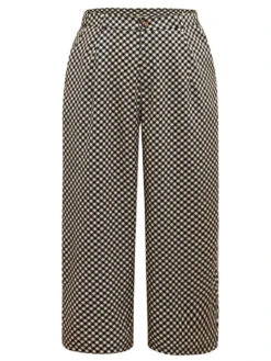 Gingham High Rise Elastic Waist Straight Leg Pants -Bloomchic Shop 124415529 xl c93e9a36 cda8 473f aa98 b1af381aa208