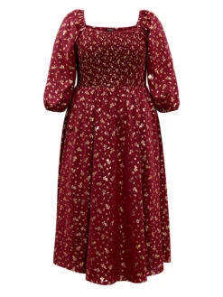 Glitter Square Neck Shirred Split Front Frill Trim Dress 19 Glitter Square Neck Shirred Split Front Frill Trim Dress -Bloomchic Shop 127909769 ml 3d094d62 a81f 4c45 89f1 06c764f5e71d