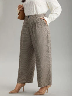Gingham Plicated Detail Elastic Waist Pants 11 Gingham Plicated Detail Elastic Waist Pants -Bloomchic Shop 128380412 hk