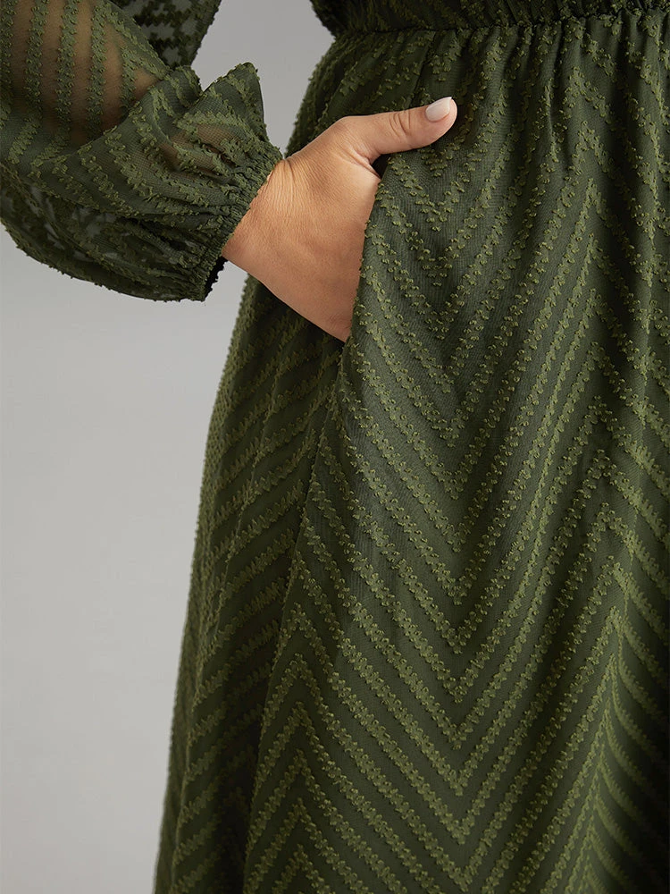 Plain Textured V Neck Hanky Hem Dress 8 Plain Textured V Neck Hanky Hem Dress - Image 6