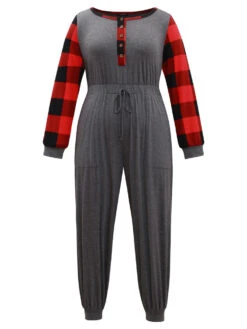 Plaid Patchwork Pocket Button Up Bowknot Jumpsuit 15 Plaid Patchwork Pocket Button Up Bowknot Jumpsuit -Bloomchic Shop 130572992 ni 9cb7c3e7 9957 4cc7 81e8 bd4c8a2a0bb2