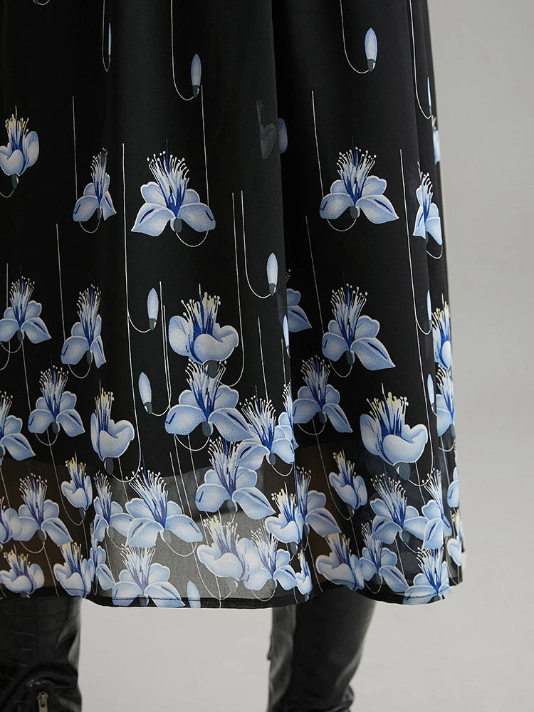 Boho Print Ruched Elastic Waist Chiffon Dress 7 Boho Print Ruched Elastic Waist Chiffon Dress - Image 5