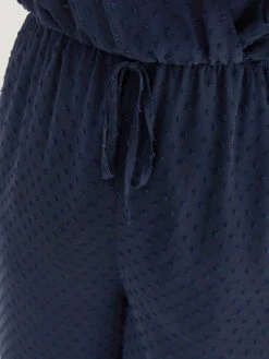 Polka Dot Mesh Ties Lantern Sleeve Jumpsuit -Bloomchic Shop 135704321 kt