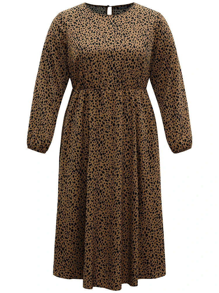 Leopard Print Pocket Split Side Keyhole Dress 9 Leopard Print Pocket Split Side Keyhole Dress - Image 7
