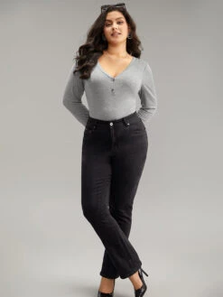 Supersoft Essentials Rib Knit Button Up Bodysuit -Bloomchic Shop 139400921 st