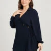 Solid Lantern Sleeve Button Detail Ties Side Wrap Blouse -Bloomchic Shop 1468917 uo 5dc07c32 776b 46a9 bc8e 268b3ce00dff