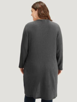 Waffle Knit Pocket Crew Neck Wrap T-shirt -Bloomchic Shop 150262719 vm