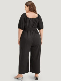 Plain Square Neck Pocket Belted Zipper Jumpsuit -Bloomchic Shop 152699999 xb 7e303f6b 718f 4732 88db ea16a8c5c68f