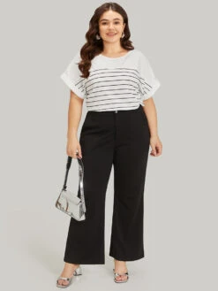 Striped Patchwork Roll Batwing Sleeve Blouse 15 Striped Patchwork Roll Batwing Sleeve Blouse -Bloomchic Shop 157228597 gh