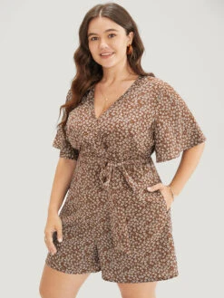 Ditsy Floral Ruffle Wrap Pocket Belted Romper -Bloomchic Shop 15843246 mh 3b5a4d54 9253 4048 a691 7c4845305f24