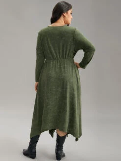 Vintage Heather Elastic Waist Hanky Hem Dress 12 Vintage Heather Elastic Waist Hanky Hem Dress -Bloomchic Shop 16022034 al