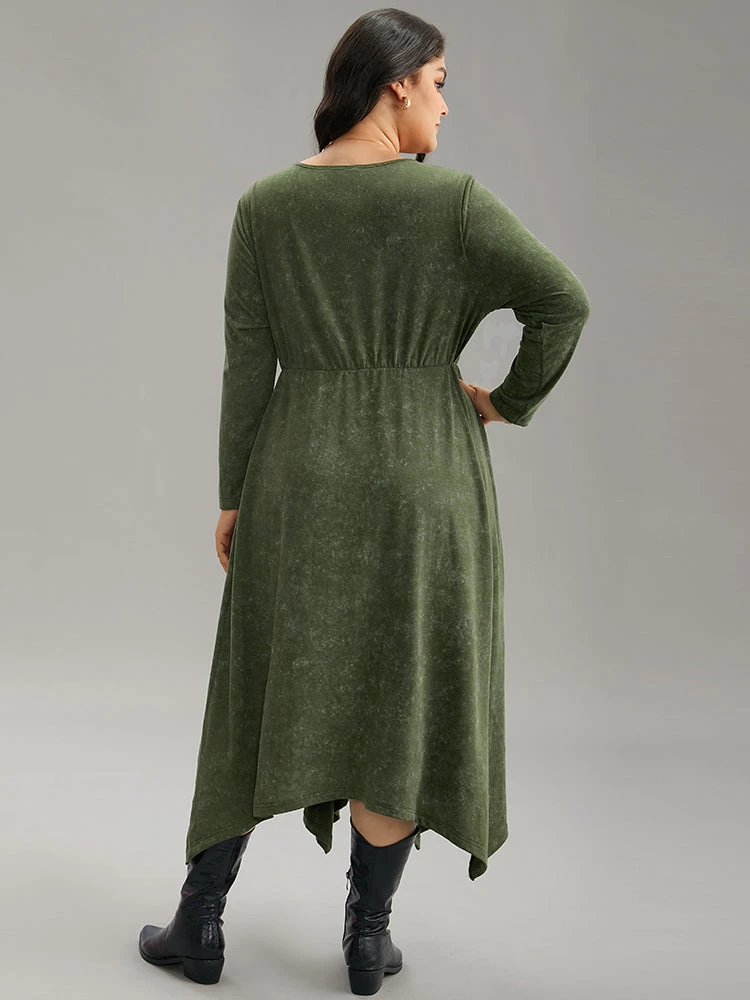 Vintage Heather Elastic Waist Hanky Hem Dress 5 Vintage Heather Elastic Waist Hanky Hem Dress - Image 3