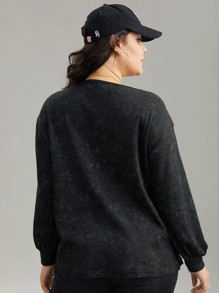 Waffle Knit Heather V Neck T-shirt 7 Waffle Knit Heather V Neck T-shirt - Image 5