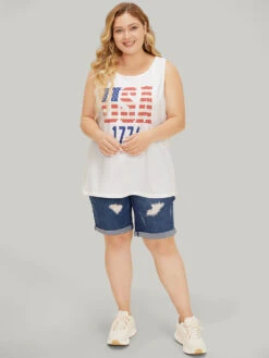 Letter Print Graphic Tank Top -Bloomchic Shop 165887454 zr