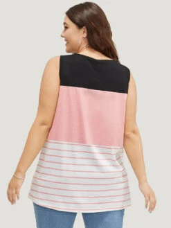 Striped Contrast Crew Neck Tank Top -Bloomchic Shop 168671202 vd 98fa49f5 2284 4dc8 b29b a182e7bd1e3f