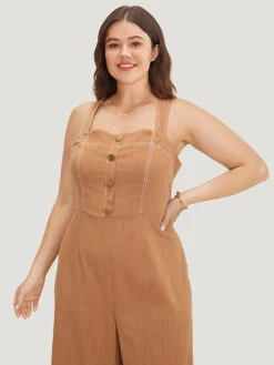 Solid Button Detail Pocket Stitch Zipper Cami Jumpsuit -Bloomchic Shop 169330243 cc 6c3f7b56 da14 40c3 b374 b9a9c1703ffa