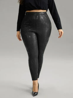 Vintage PU Leather Glitter Skinny Leggings 14 Vintage PU Leather Glitter Skinny Leggings -Bloomchic Shop 169681476 xy