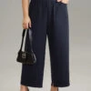 Solid Wide Leg Elastic Waist Pants -Bloomchic Shop 171472575 ek