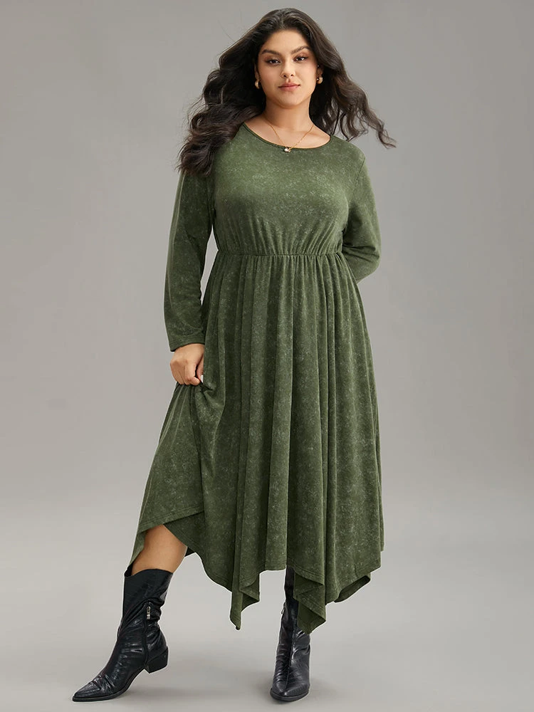 Vintage Heather Elastic Waist Hanky Hem Dress 7 Vintage Heather Elastic Waist Hanky Hem Dress - Image 5