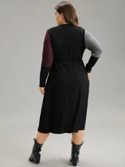 Rib Knit Colorblock Contrast Pocket Dress 11 Rib Knit Colorblock Contrast Pocket Dress -Bloomchic Shop 184415758 wp