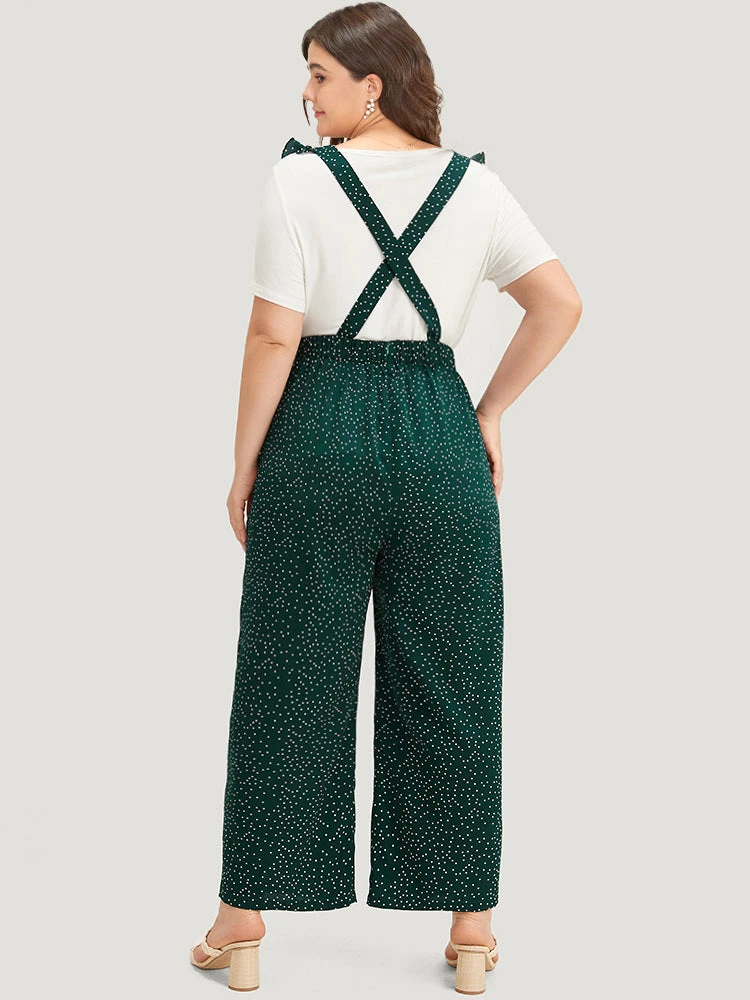 Polka Dot Flutter Trim Overall Cami Jumpsuit 4 Polka Dot Flutter Trim Overall Cami Jumpsuit - Image 2