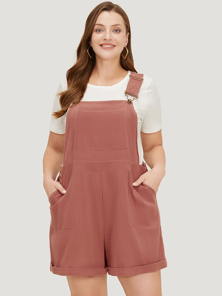 Plain Pocket Button Side Overall Jumpsuit 4 Plain Pocket Button Side Overall Jumpsuit - Image 2
