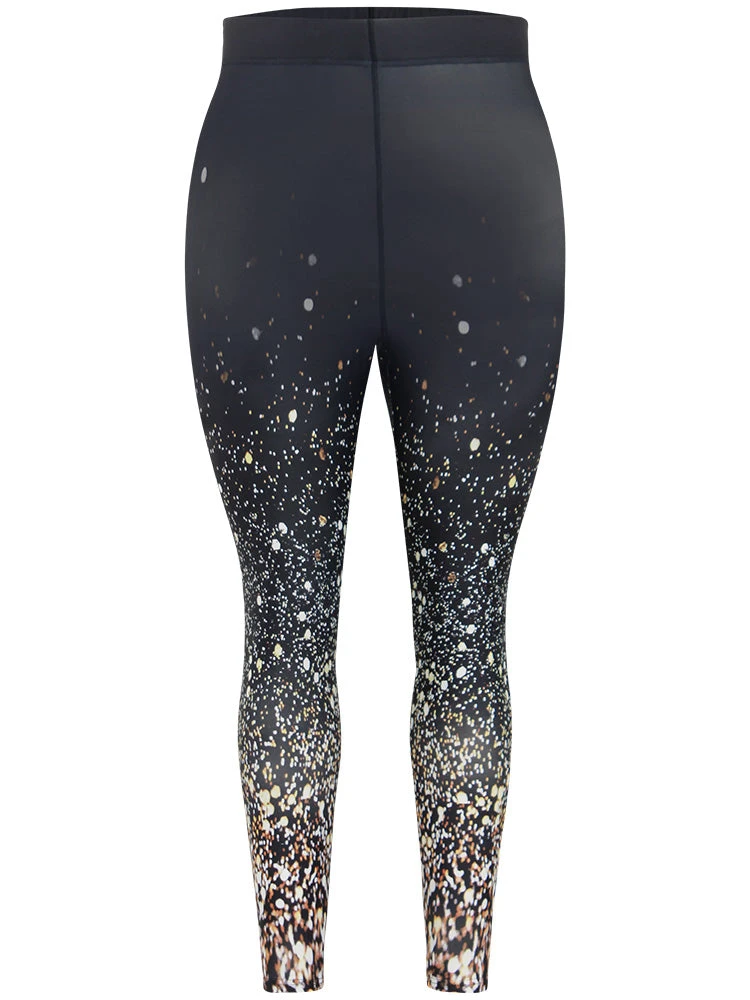 Christmas Ombre Snowflake Elastic Waist Skinny Leggings 8 Christmas Ombre Snowflake Elastic Waist Skinny Leggings - Image 6