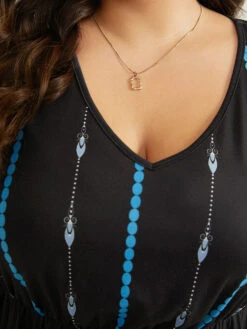 Boho Print Ruffles Hanky Hem T-shirt -Bloomchic Shop 195265375 ph