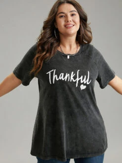 Vintage Letter Print Round Neck Raglan Sleeve T-shirt 10 Vintage Letter Print Round Neck Raglan Sleeve T-shirt -Bloomchic Shop 195949661 mk