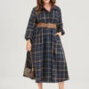 Plaid Button Up Pocket Shirt Collar Flutter Hem Dress Without Belt -Bloomchic Shop 1 31db2538 001d 46e4 addc 804f106a22d7