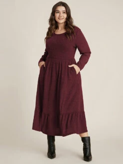 Solid Pocket Rib Knit Ruffle Hem Dress Without Belt 34 Solid Pocket Rib Knit Ruffle Hem Dress Without Belt -Bloomchic Shop 1 e7766833 a84c 451f a02d 54701753129c