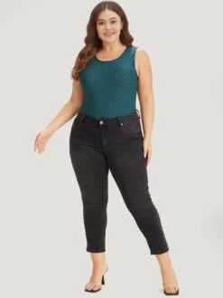 Plain Patchwork Broderie Anglaise Tank Bodysuit -Bloomchic Shop 200700245 qm