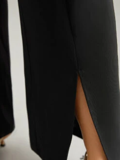 Static-Free Metal Chain Detail Split Hem Pants -Bloomchic Shop 201017586 mf