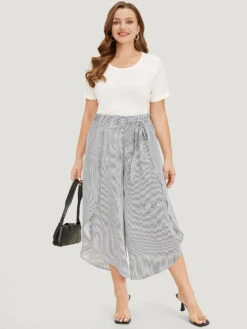 Striped Print Belted Wrap Hem Loose Pants 17 Striped Print Belted Wrap Hem Loose Pants -Bloomchic Shop 201315736 te d134fe8e 5997 492a 8e2c 13a9a83c923d