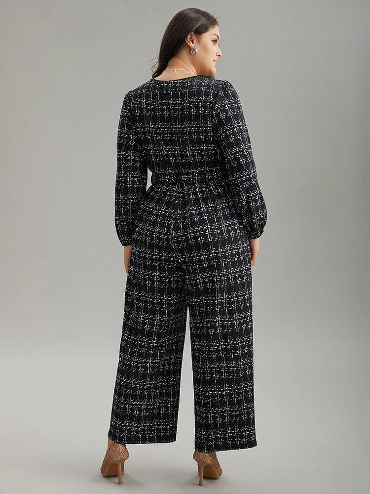 Textured Button Up Elastic Waist Belted Jumpsuit 7 Textured Button Up Elastic Waist Belted Jumpsuit - Image 5