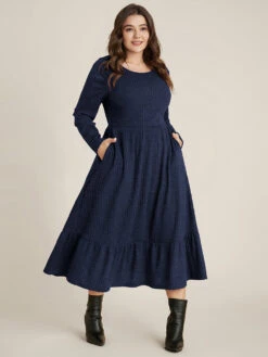 Solid Pocket Rib Knit Ruffle Hem Dress Without Belt 36 Solid Pocket Rib Knit Ruffle Hem Dress Without Belt -Bloomchic Shop 202606660 sl fb9b7c22 1685 4773 8236 b115b90bd495