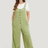 Striped Pocket Button Through Overall Jumpsuit 1 Striped Pocket Button Through Overall Jumpsuit -Bloomchic Shop 204026015 ef