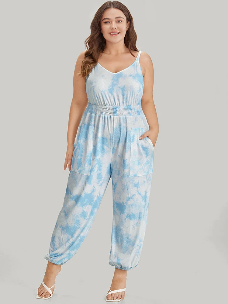 Tie Dye Pocket Shirred Cami Jumpsuit 4 Tie Dye Pocket Shirred Cami Jumpsuit - Image 2