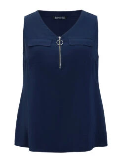 Solid Half Zipper Flap Detail Tank Top 29 Solid Half Zipper Flap Detail Tank Top -Bloomchic Shop 204873882 ua