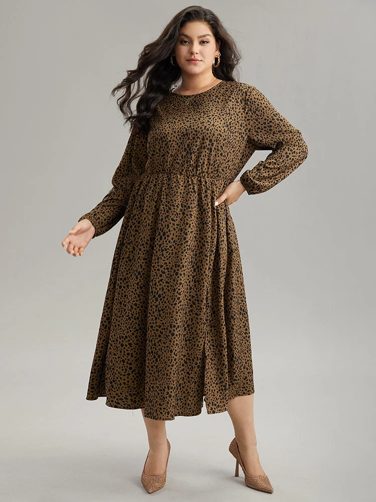 Leopard Print Pocket Split Side Keyhole Dress 5 Leopard Print Pocket Split Side Keyhole Dress - Image 3