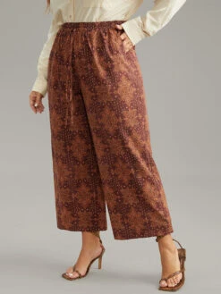 Bandana Elastic Waist Wide Leg Ties Pants -Bloomchic Shop 20650008 ks