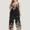 Floral Square Neck Zip Back Pocket Jumpsuit 1 Floral Square Neck Zip Back Pocket Jumpsuit -Bloomchic Shop 207135734 cy