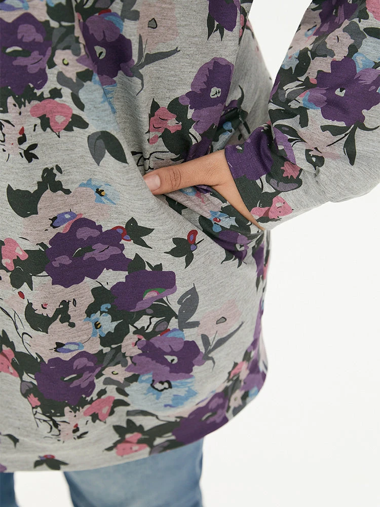 Floral Print Pocket Sweatshirt 10 Floral Print Pocket Sweatshirt - Image 8